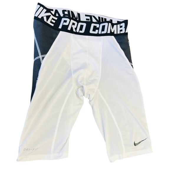 Nike Other - Nike Pro Combat Dri-Fit Padded Shorts YXL White Gray Football Training